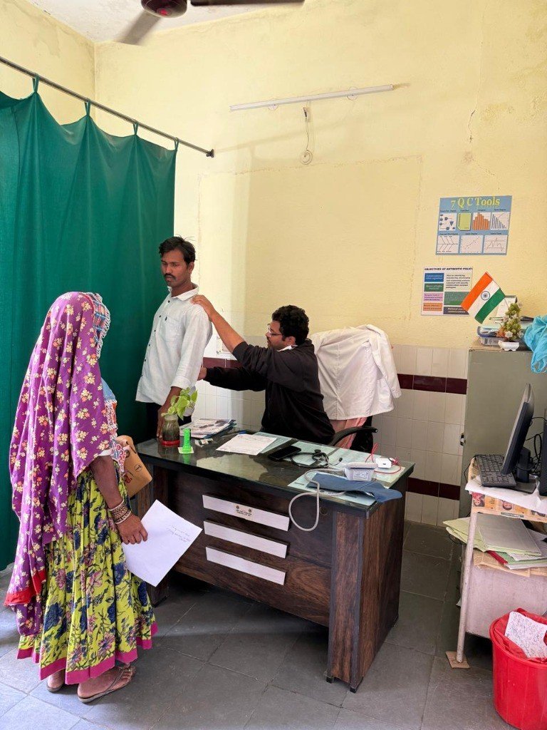 Doctor examining outpatient general patient