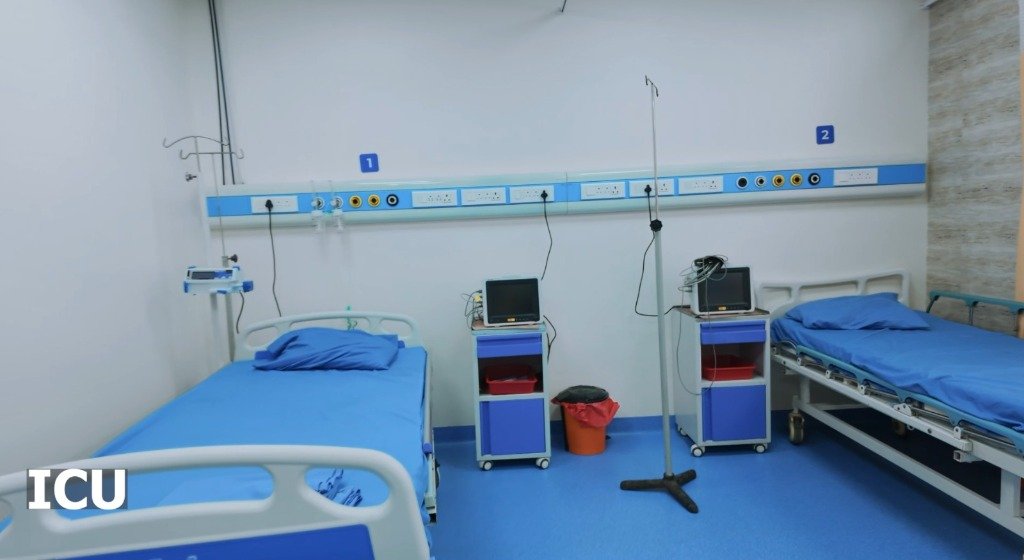 Equipped multi-bed ICU ward