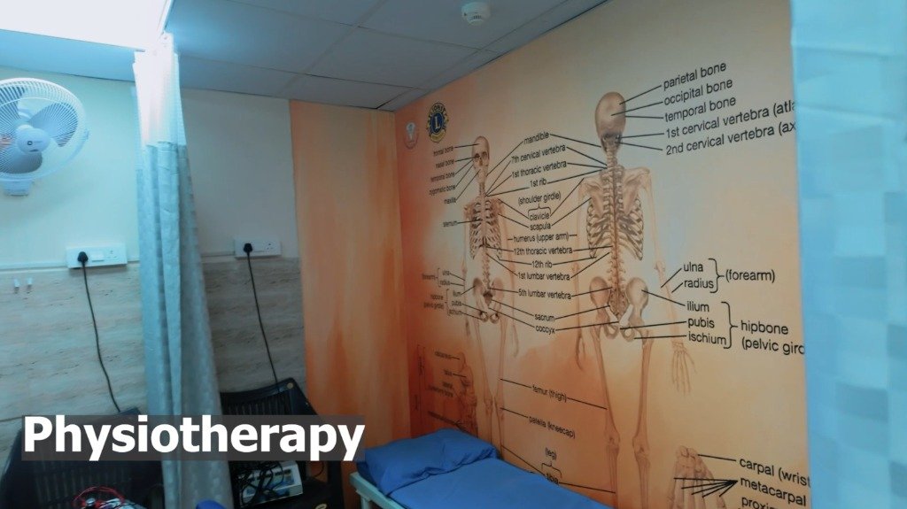 Rehabilitation center with anatomical models